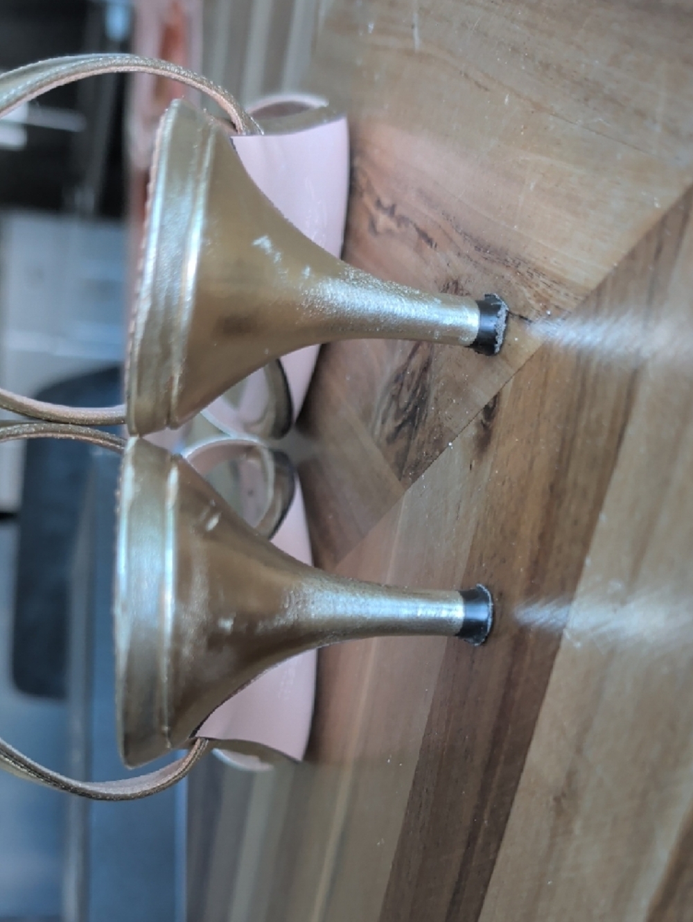 GUC J. Crew Metallic Gold Simple Slingback Heels - Picture 4 of 5
